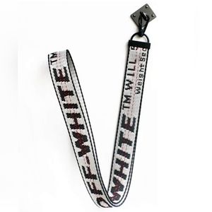 Off white Industrial Silver Lanyard